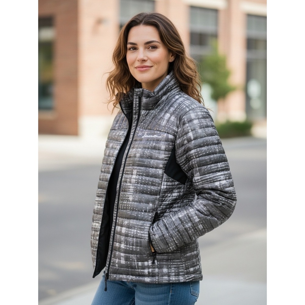 EDDIE BAUER First Ascent StormDown 800 Puffer Jacket L Gray Gorpcore Packable